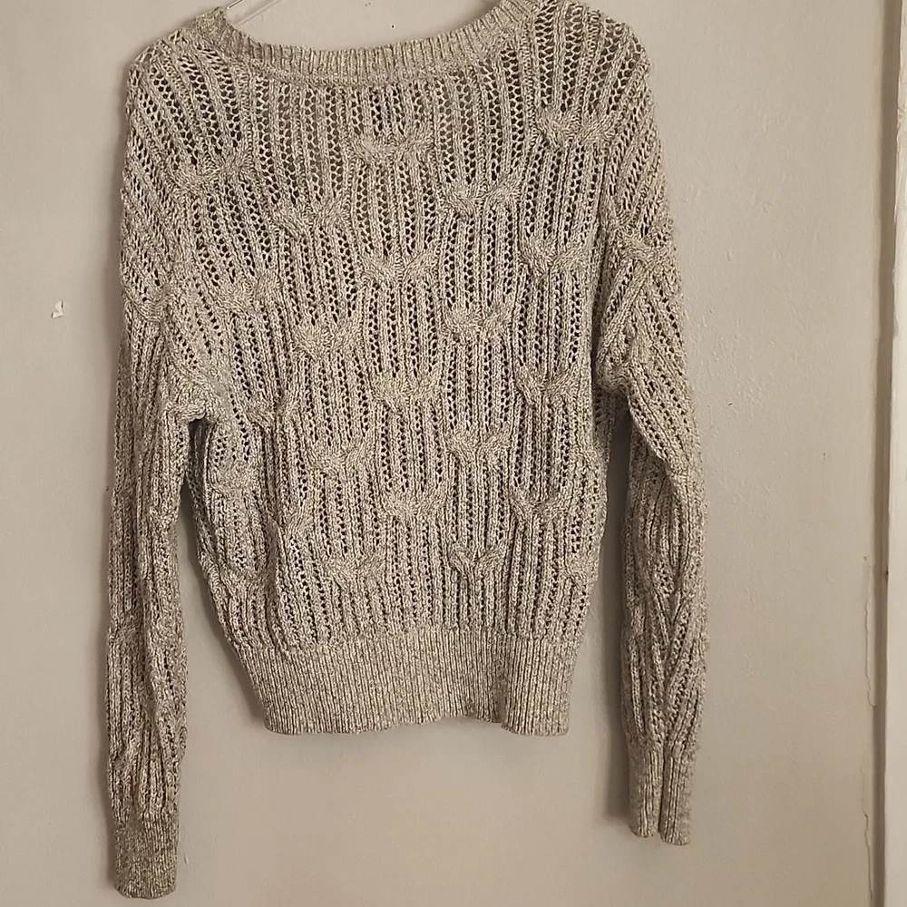 White House Black Market Long-Sleeve Stitchy Marl Pullover - Picture 5 of 6